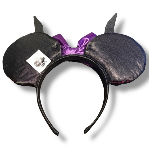 Disney Villains MALEFICENT Sequin Glitter Headband Mickey Mouse Ears Halloween - Picture 2 of 5